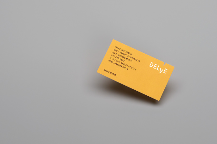 delve branding logo minimal corporate design by moniker featured mindsparkle mag yellow print business card geometry geometric icon lines bl