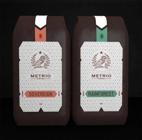 30 Creative Package Design Examples #owl #packaging #design #elegant #metro #coffee