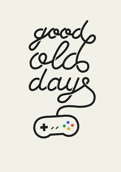 Good Old Days - Videogame Art Print #tipografia #nintendo #lettering #quote #snes #videogame #nostalgia #typography