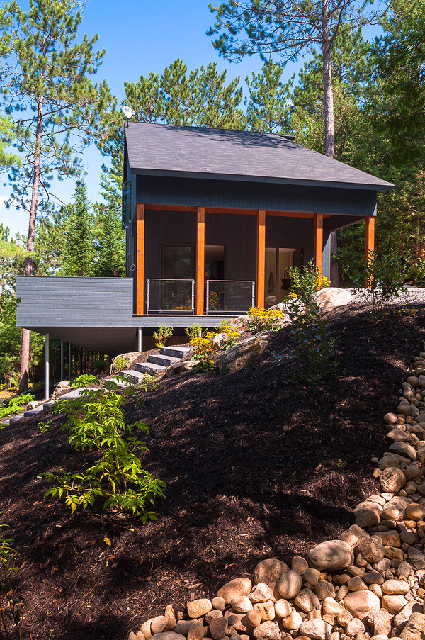 Wooden Chalet Outlining the Connection with Nature by Anik Pelokuin #architecture
