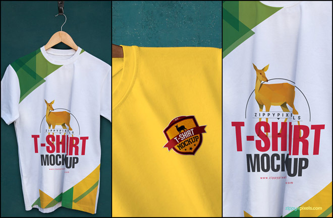 Round Neck T-Shirt Mockup PSD
