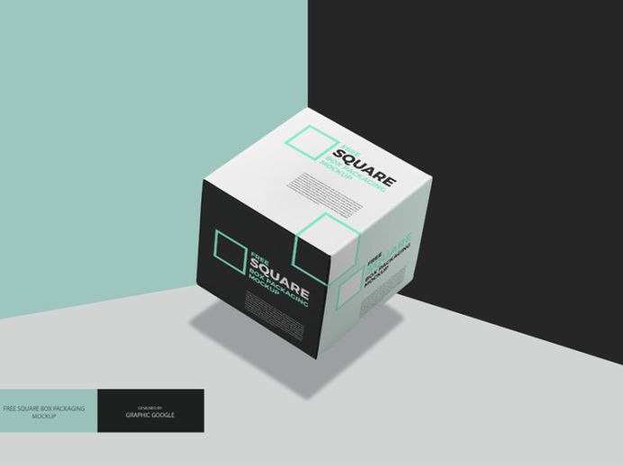 Free Square Box Mockup PSD