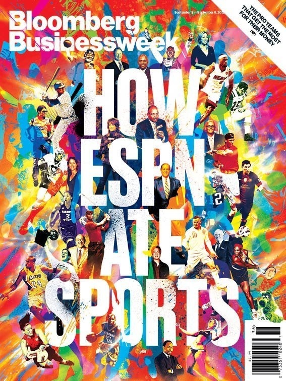 Bloomberg Businessweek ESPN Cover #abstract #athletes #cover #colors #espn #sports #splash
