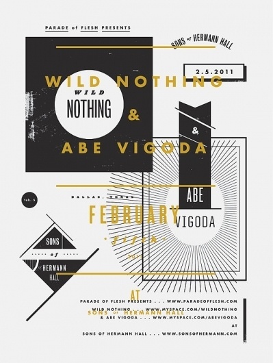 Abe Vigoda & Wild Nothing 18 x 14 Screenprint by aaroneiland #gig #print #aaron #eiland #screen #poster #futura