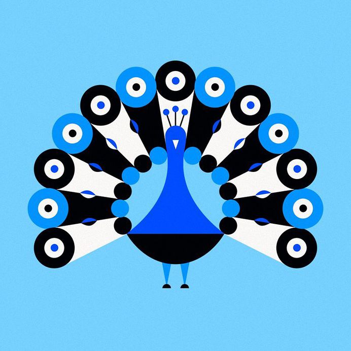 One from today. #peacock #draw #ilustracion #illustration #geometry #shapes #colors #animal #dibujo #igersuruguay #color #bird