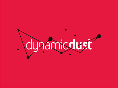Dynamic dust mobile desktop computer games applications development red reversed logo design by alex tass #logo