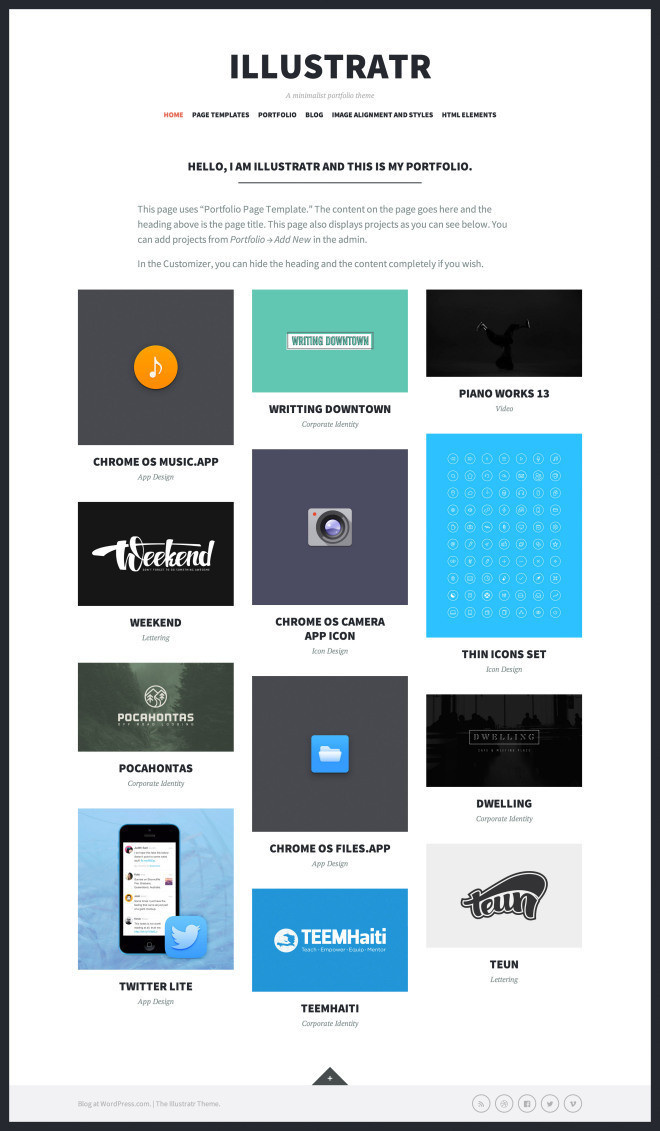 Illustratr : Free Minimalist Portfolio Theme