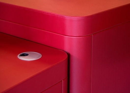 Dull Days #lines #red #curves #furniture #desk