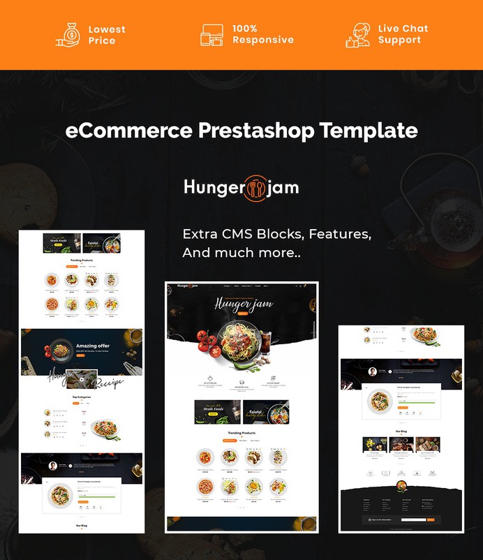 #Hunger #Jam - #Food & #Dishes - #Prestashop #Responsive #Theme | #TemplateTrip #eCommerce #Website #Design #Template
