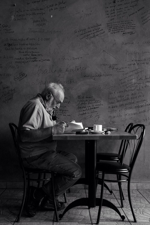 How to Become a Regular #bw #old #guy #writer