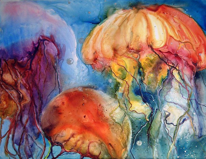 easy jellyfish painting & jellyfish paint by numbers #painting