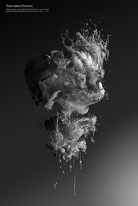 Form minus Function on Behance #abstract #water #shapes #monochrome #silk #3d