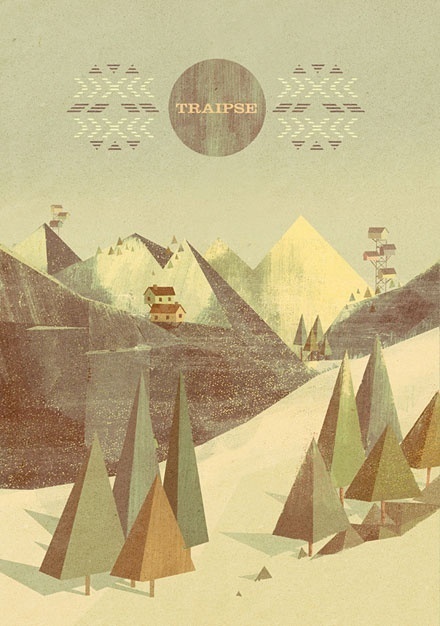 Matthew Lyons #mountain #geometrical #tree