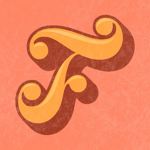 F is for Funky #lettering #letter #F #Design #retro #vintage #groovy #70s #disco #dimensioned #washed #type #typography #typedesign #letterd