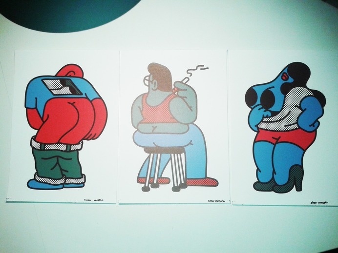 Here are some prints I will use for the AVP of Dany Hamard collaboration for Click Skatestore and Â Gros skateboards next Thursday at The ba #illustration