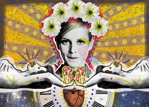 Suspendida en tu puntos | Peperina Magenta #creative #arte #amor #woman #color #pinup #digital #ilustraciã³n #vintage #ilustration #art #collage #colour #love #work