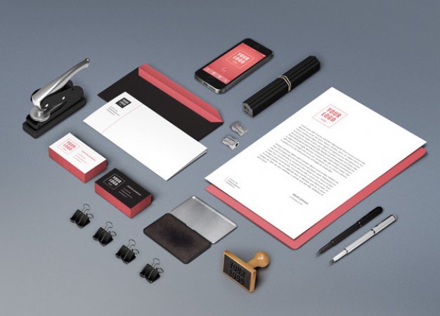 Identity mockup with stationery items Free Psd. See more inspiration related to Mockup, Stationery, Branding, Psd, Identity, Horizontal, Items and Layered on Freepik.