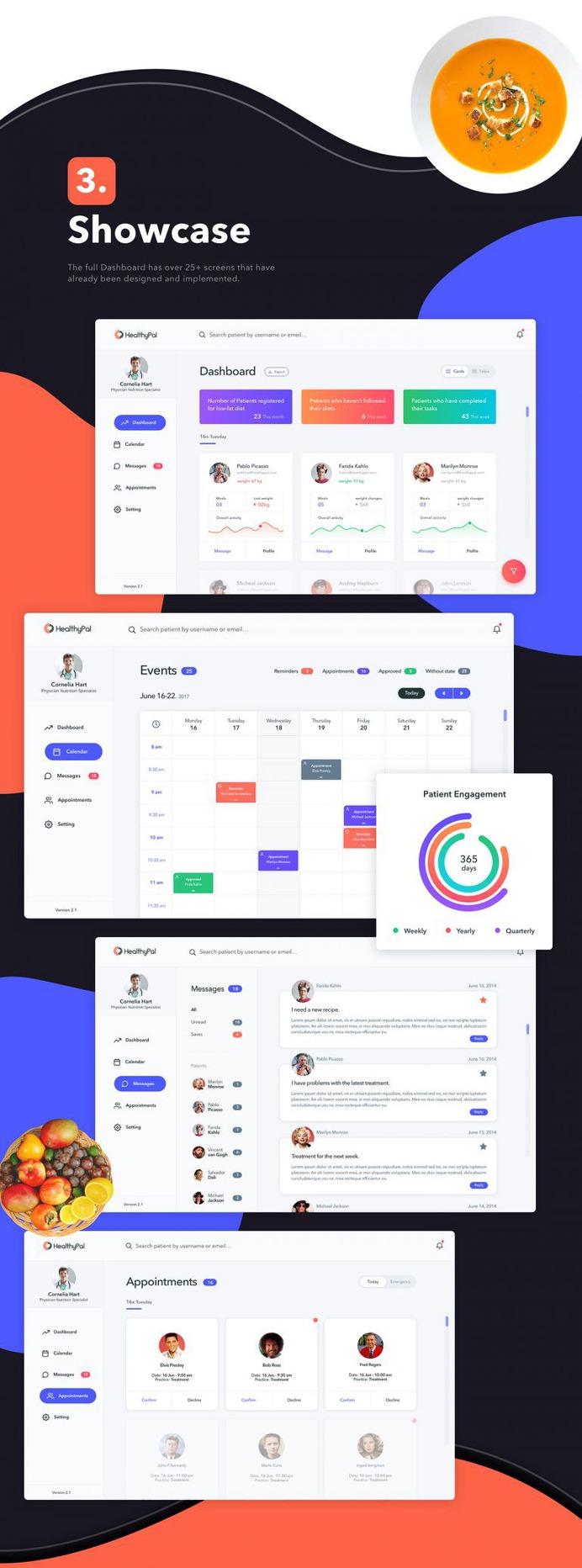 HealthyPal, Advisor Panel Dashboard