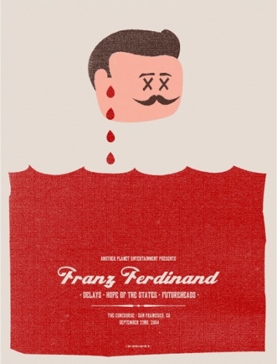 GigPosters.com - Franz Ferdinand - Delays - Hope Of The States - Futureheads #print #design #head #ferdinand #tuffy #screen #illustration #poster #lil #franz