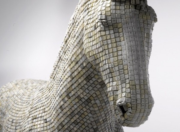 Horse Sculpture Made of Computer Keys by Babis Cloud #sculpture #horse #art