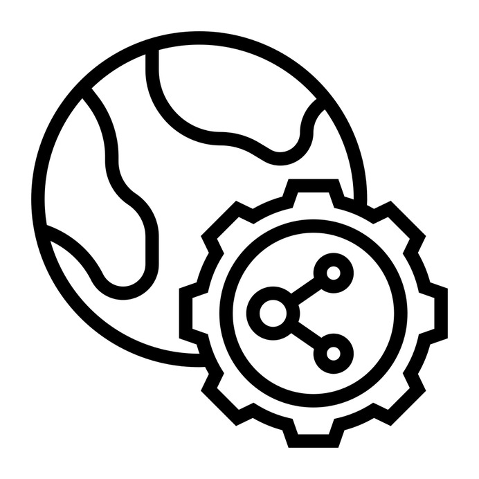 See more icon inspiration related to system, globe, world, share, gear, network, worldwide, sharing and networking on Flaticon.