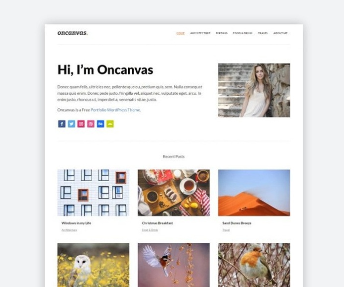 Free Minimal Portfolio Wordpress Theme