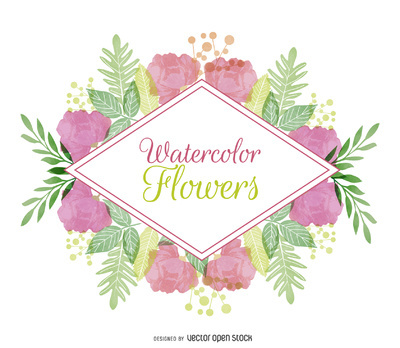 Watercolor floral badge http://bit.ly/29xf0Ch