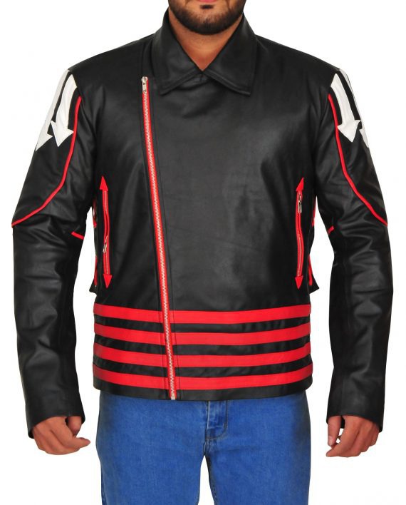 Freddie Mercury Red and Black Leather Jacket (2)