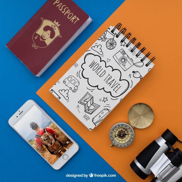 Travel items Free Psd. See more inspiration related to Mockup, Travel, Summer, Paper, Smartphone, Mock up, Drawing, Compass, Adventure, Decorative, Tourism, Vacation, Trip, Holidays, Passport, Notepad, Journey, Up, Binoculars, Traveling, Items, Composition, Mock, Summertime and Touristic on Freepik.