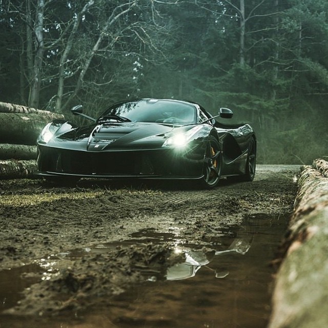 Ferrari Laferrari in the mud.