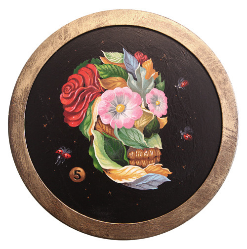 art skull flowers