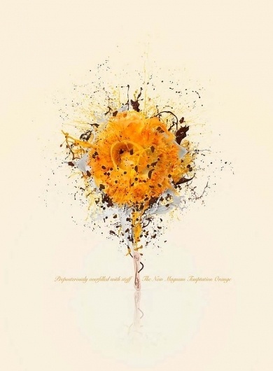 'Magnum Art' Ad Campaign by Lola Madrid | Trendland: Fashion Blog & Trend Magazine #cream #ice #explosion #orange