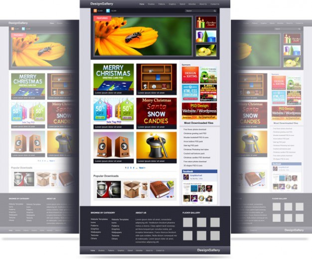 Website gallery psd template Free Psd. See more inspiration related to Template, Website, Psd, Website template, Gallery and Horizontal on Freepik.