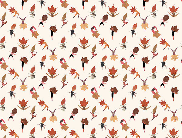 The Wallery mariadiamantes #pattern #leaf #thewallery #design #dance #dancing #illustration #wall #autumn #vinil