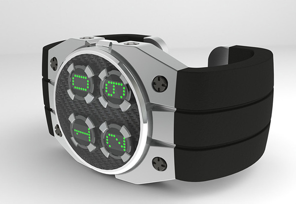 Chunky Style LED Watch #tech #amazing #modern #innovation #design #futuristic #gadget #ideas #craft #illustration #industrial #concept #art #cool