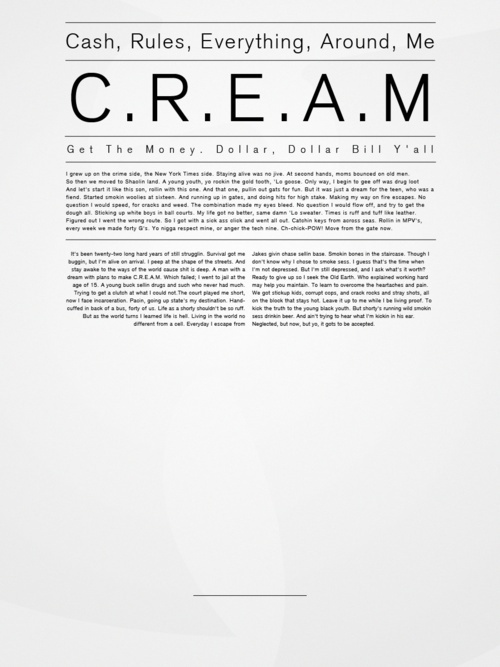 C.R.E.A.M #layout #typography