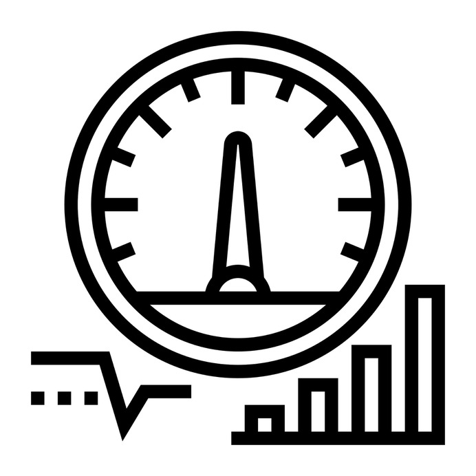 See more icon inspiration related to meter, speed, time and date, business and finance, efficiency, diagnostic, attitude, line graph, stats, velocity, bar graph, performance, electronics, measure, analysis, statistics and speedometer on Flaticon.