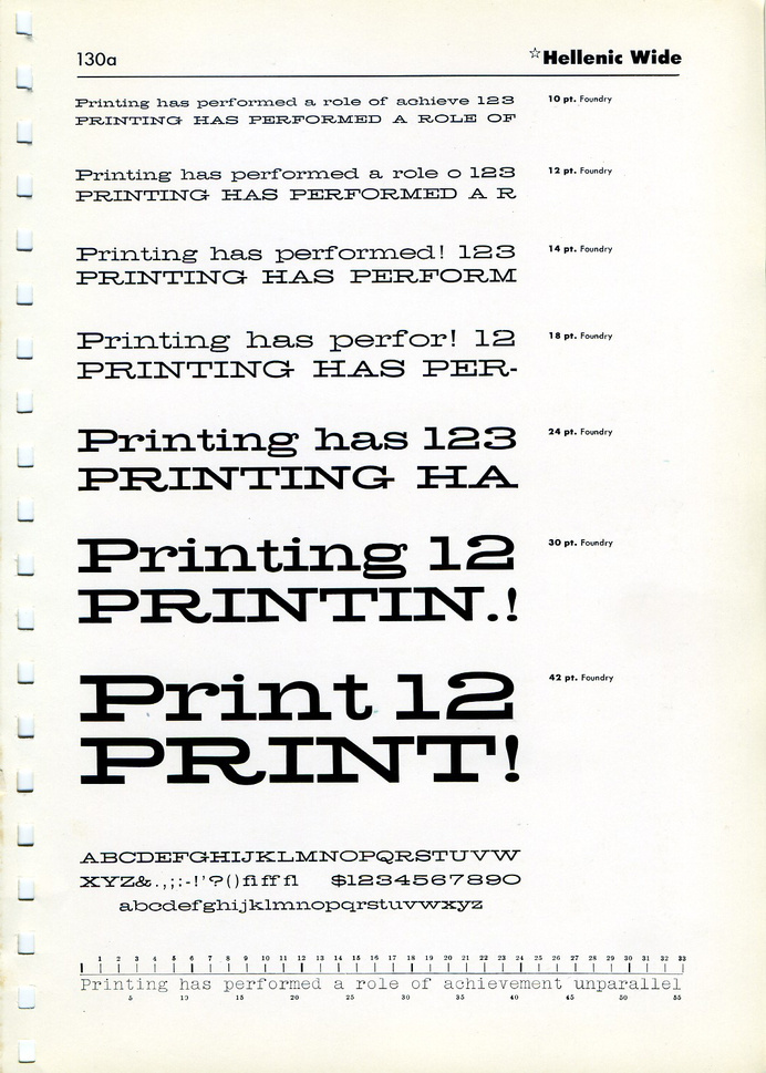 Hellenic Wide type specimen #type #specimen