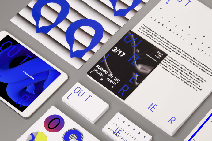 Outlier branding modern hipster graphic design blue red stationery mindsparkle mag print business card