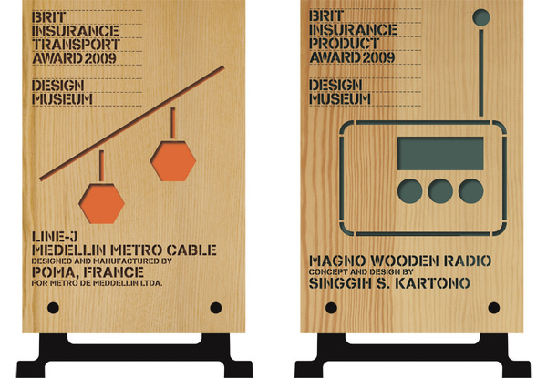 Set of laser cut wood, acrylic and metal awards designed and produced in collaboration with Michael Marriott.Commissioned by the Design Muse #poster