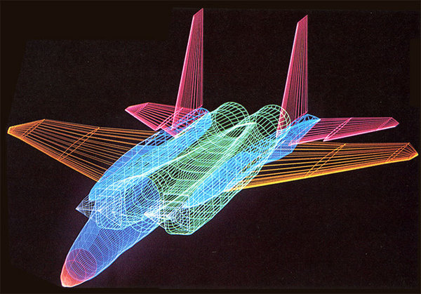 Creative Computer Graphics #jet #wireframe