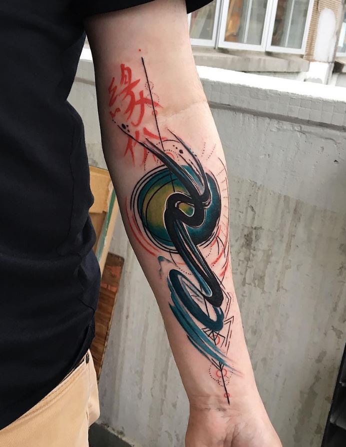 Abstract Waves Tattoo