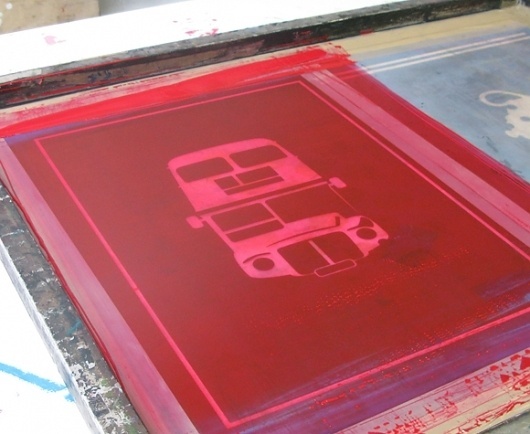 Made By Morris #bus #printed #silkscreen #red #london #hand