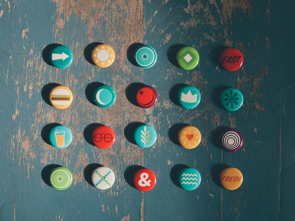 HipCityVeg Buttons #branding #button #design #hipcityveg #food #pin #circle