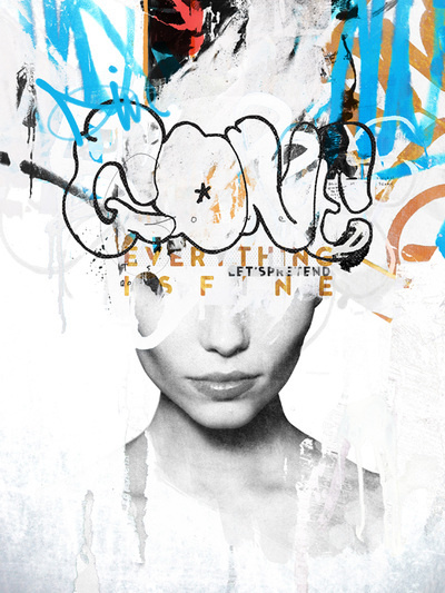 collage, text, type, abstract, bold