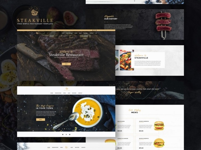 Steakville : Restaurant PSD Web Template - Free Download | Freebiesjedi