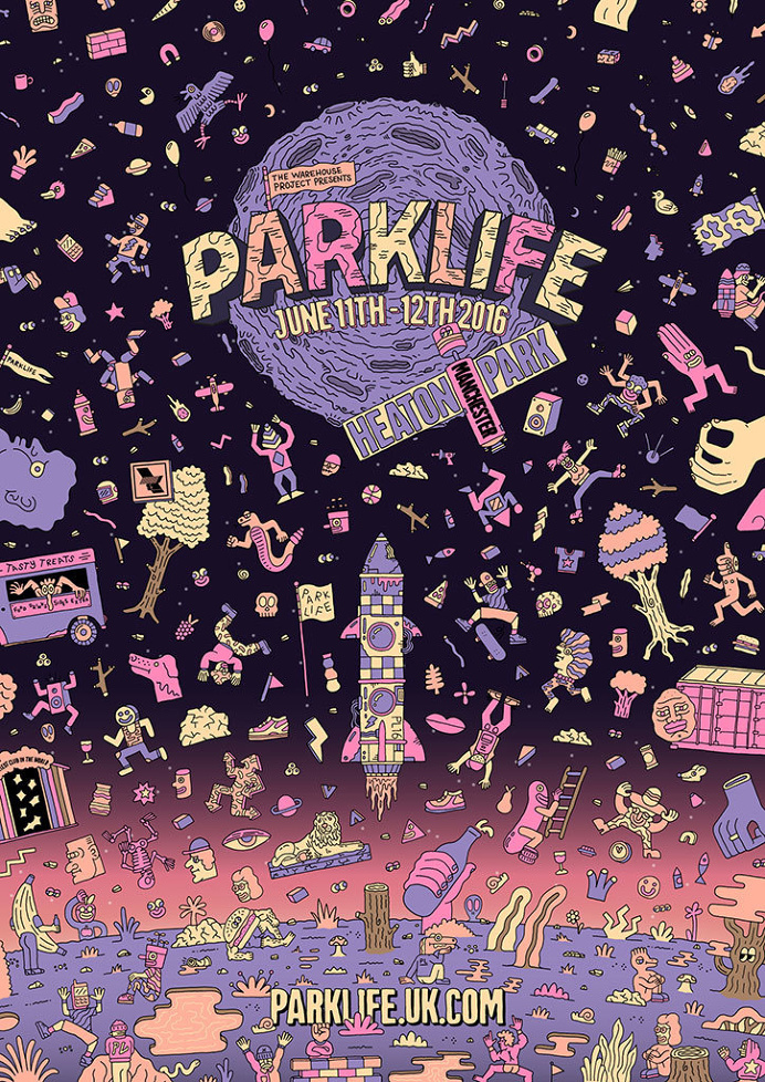 Studio Moross creates new illustration-led identity for Manchester's Parklife festival #illustration #festival #music #animation