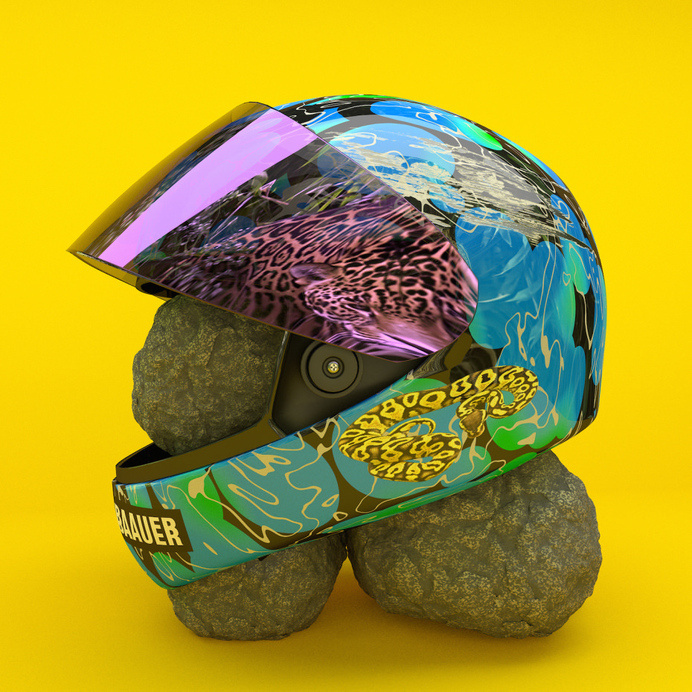 Baauer - One Touch f. Alunageorge and Rae Sremmurd #helmet #color #rocks #blocking #baauer #neon