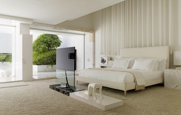 Futuristic residence with white bedroom #interior #architecture #residence #futuristic
