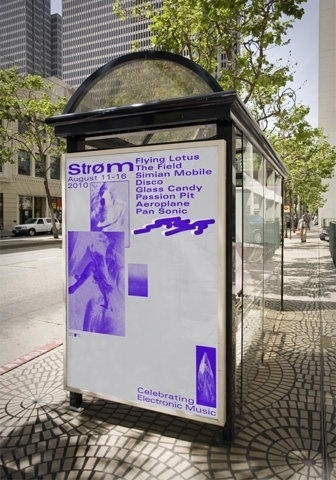 Asymmetric bus stop ad